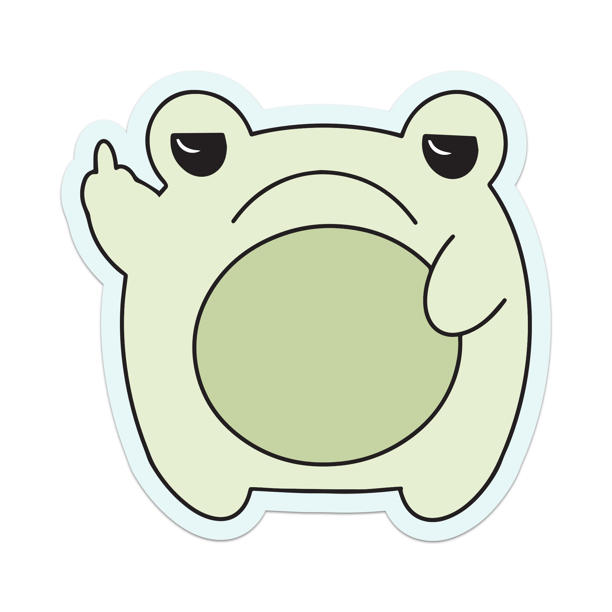 Mouthy Broad - Grumpy Frog Sticker: Vinyl Sticker